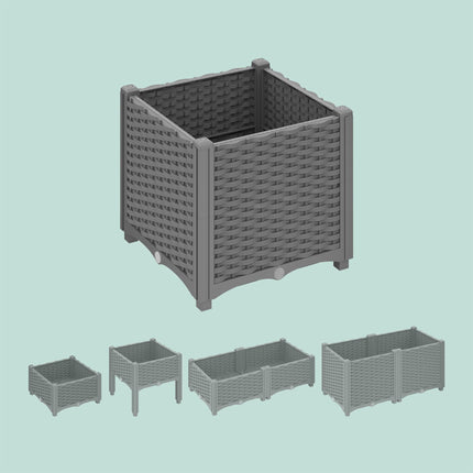 Planter box in rattan look