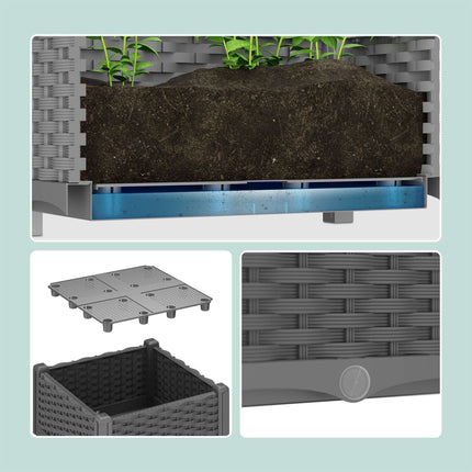 Planter box in rattan look
