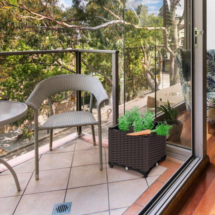 Planter box in rattan look