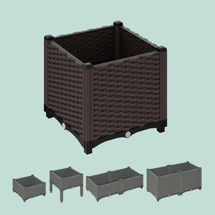 Planter box in rattan look