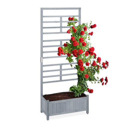 Planter box with trellis wall in grey