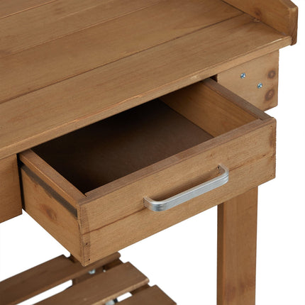 Planter table brown with wheels