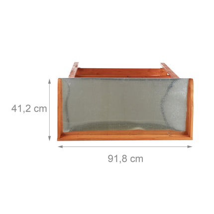 Planter table with metal plate