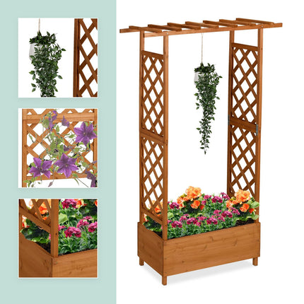 Planter with Trellis & Canopy – Fir Wood, Balcony Use