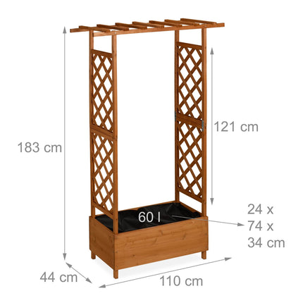 Planter with Trellis & Canopy – Fir Wood, Balcony Use
