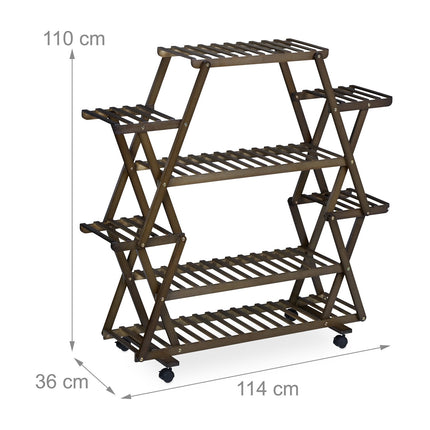 Plant shelf bamboo dark brown