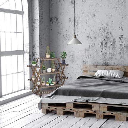 Plant shelf bamboo dark brown
