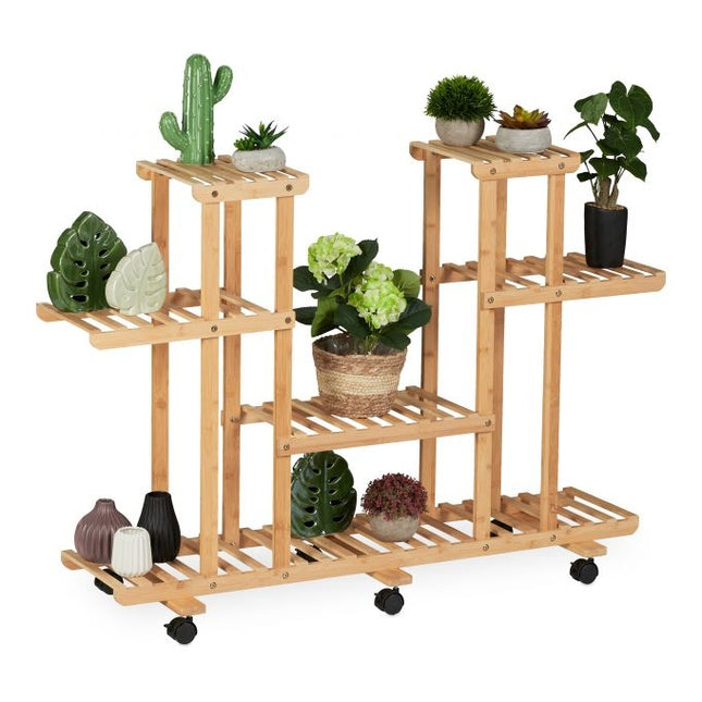 Plant shelf in bamboo 6 shelves