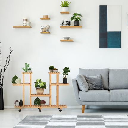 Plant shelf in bamboo 6 shelves