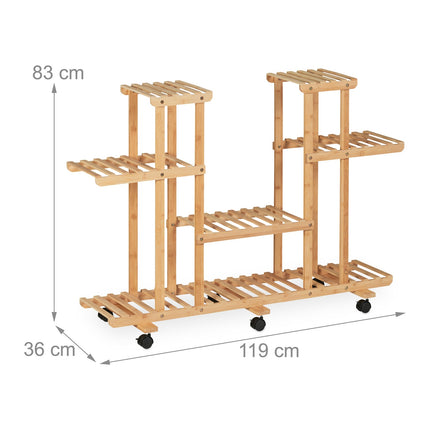 Plant shelf in bamboo 6 shelves