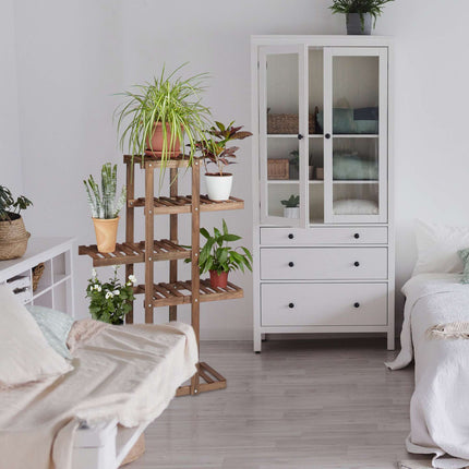 Plant shelf wood 5 shelves