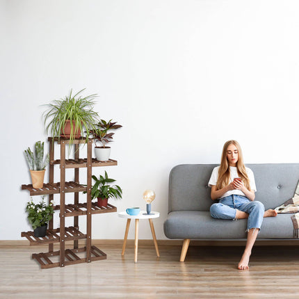 Plant shelf wood 5 shelves