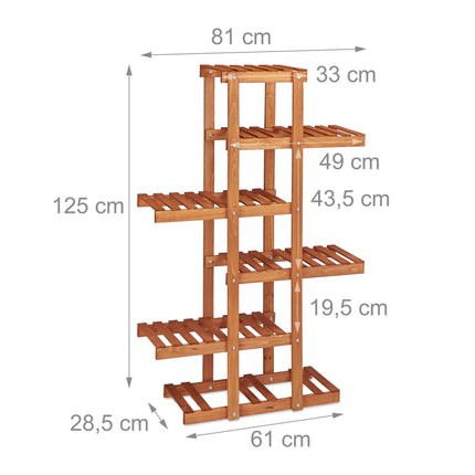 Plant shelf wood 5 shelves