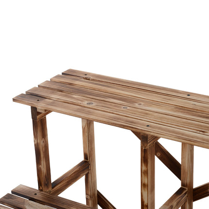 Plantentrap bloemenplank 3 treden van dennenhout 80 x 80 x 78 cm voor tuin, balkon en terras