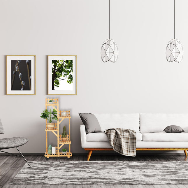 Plant stand in bamboo 5 shelves