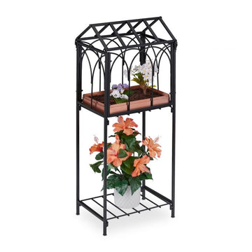 Plant stand in metal with roof