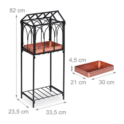 Plant stand in metal with roof