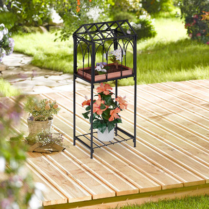 Plant stand in metal with roof