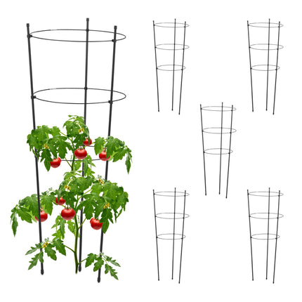 Plant support 76 cm black, set of 6