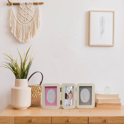 Plaster cast set for baby with photo frame