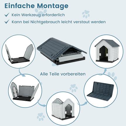 Plastic Dog House with Lockable Door & Ventilation