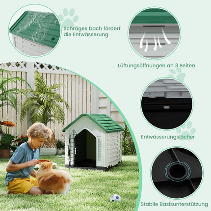Plastic Dog House with Lockable Door & Ventilation