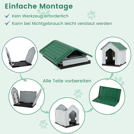 Plastic Dog House with Lockable Door & Ventilation