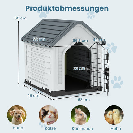 Plastic Dog House with Lockable Door & Ventilation