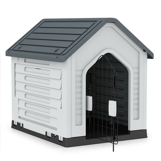 Plastic Dog House with Lockable Door & Ventilation