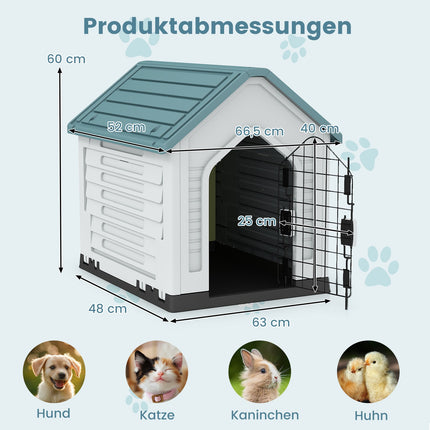 Plastic Dog House with Lockable Door & Ventilation