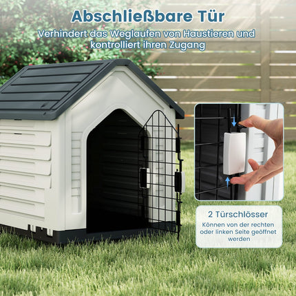 Plastic Dog House with Lockable Door & Ventilation