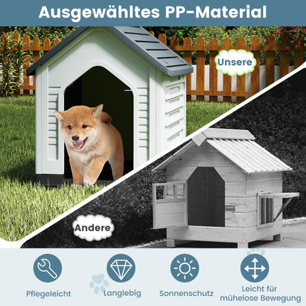 Plastic Dog House with Lockable Door & Ventilation