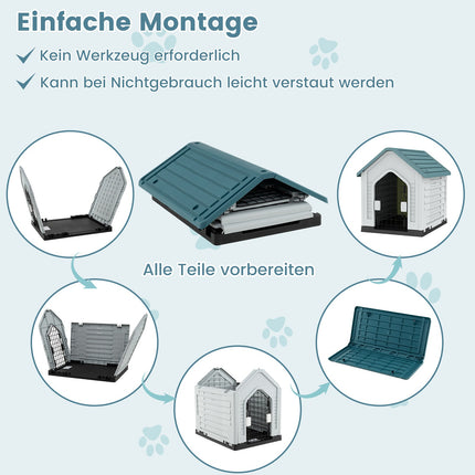 Plastic Dog House with Lockable Door & Ventilation