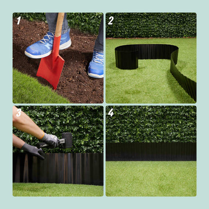 Plastic Lawn Edging 9m – Flexible Garden Border