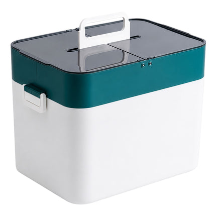 Plastic Medicine Storage Box, 4 Compartments, White