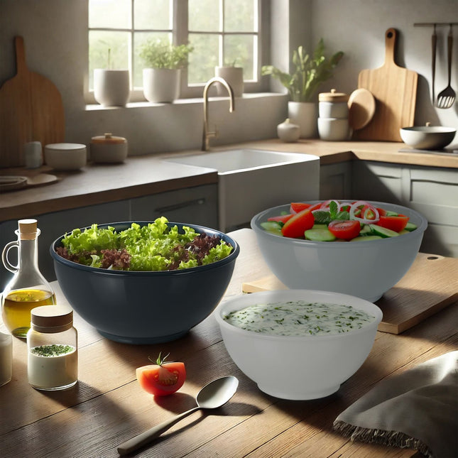 Plastic Mixing Bowl Set, 6-Piece, Nesting Design