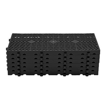 Plastic Pallets, 6-Pack HDPE Grid, 600x300x30 mm, Black