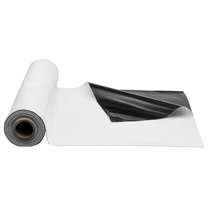 Plastic Sheeting Roll, 10 x 100 ft, 6 Mil, Black White