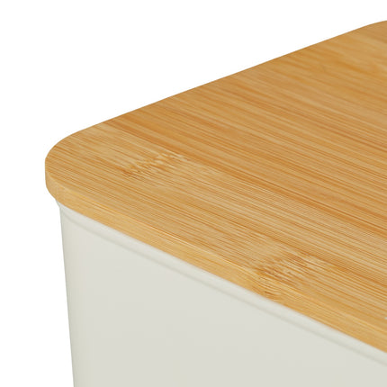 Plastic Storage Boxes with Bamboo Lids, Set of 2