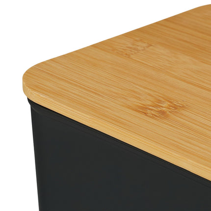 Plastic Storage Boxes with Bamboo Lids, Set of 2