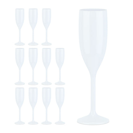 Plastic champagne glasses - set of 12