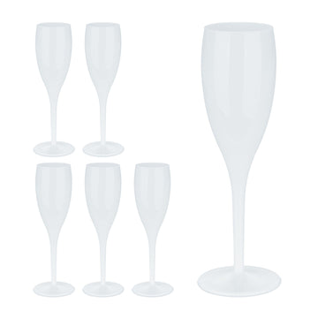 Plastic champagne glasses, set of 6