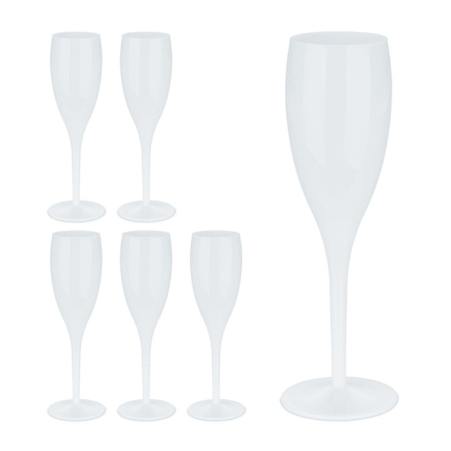 Plastic champagne glasses, set of 6