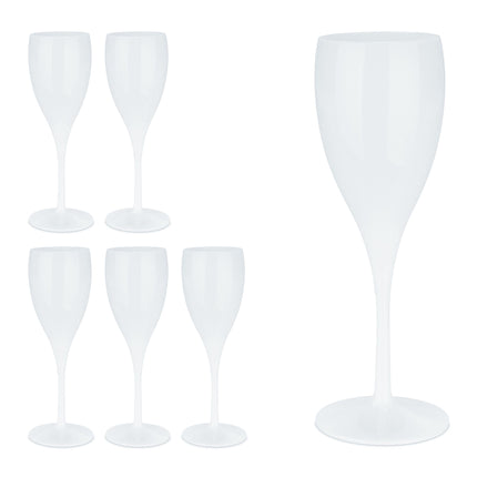 Plastic champagne glasses, set of 6