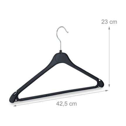Plastic coat hangers in a set