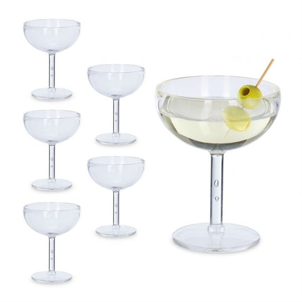 Plastic cocktail bowls, set of 6