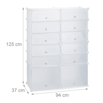 Plastic shoe shelf with 12 compartments