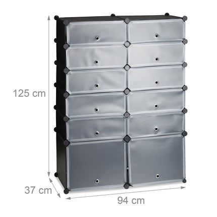 Plastic shoe shelf with 12 compartments