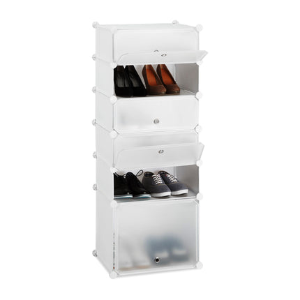 Plastic shoe shelf with 6 compartments