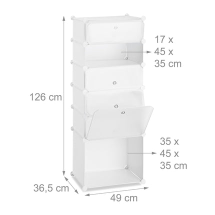 Plastic shoe shelf with 6 compartments
